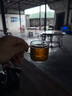 六色茶杯含杯架加厚耐熱玻璃品茗杯水杯帶把杯功夫茶具喝茶收納 六色品茗杯（6只）+竹木杯架 100ml 曬單實(shí)拍圖