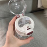 斐月伽高顏值女生水杯玻璃杯帶刻度禮品高硼硅杯子學(xué)生吸管杯便攜隨手杯 圓圓蓋字母系列-紅色  350ml 曬單實(shí)拍圖