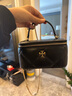 Tory Burch 湯麗柏琦 KIRA 菱格紋迷你化妝盒子包TB 162148 黑色 001 OS 曬單實(shí)拍圖