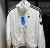 adidas情侶款復(fù)古風(fēng)梭織立領(lǐng)夾克外套男女阿迪達斯官方三葉草 亮白 XL 曬單實拍圖