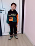 木木屋男童秋裝套裝2025新款兒童衣服男孩連帽衛(wèi)衣春秋季中大童運動服裝 黑色 110 尺碼4~5歲【100-110cm】 曬單實拍圖
