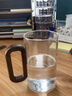 云月笙歌玻璃杯茶杯套裝新中式胡桃木把高硼硅辦公客廳綠茶待客泡茶水杯 透明圓耳木把杯+大號金托盤(pán)+水壺 曬單實(shí)拍圖