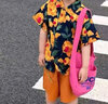 G.DUCKKIDS小黃鴨男童套裝夏季帥氣男寶寶衣服兒童夏裝中小童薄款花襯衫三件 襯衫-短褲兩件套 90 cm 曬單實拍圖