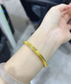 寶慶銀樓黃金手鐲足金貓眼手鐲足金999女款時尚金鐲子送女友老婆生日禮物 58號圈口【約8.3g】 曬單實拍圖