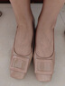 衣悅絲染 粗跟女鞋裸粉色高跟鞋方扣優(yōu)雅高端單鞋溫柔氣質(zhì)通勤一腳蹬鞋女 裸粉色 3cm 38 曬單實(shí)拍圖