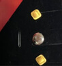 周六福（ZLF）七夕禮物  黃金耳釘女款足金999曳光系列花邊幾何耳釘悅見 計(jì)價(jià) 1.93g 曬單實(shí)拍圖