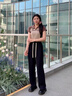 浪莎闊腿褲女夏季薄款冰絲垂墜感休閑運(yùn)動褲女高腰寬松顯瘦休閑褲子女 黑色 -常規(guī)款 L (116-130斤) 曬單實(shí)拍圖