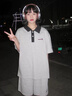 PMOGpolo衫運動套裝女夏季學生韓版寬松時尚短袖短褲休閑兩件套跑步服 灰色 【棉質兩件套】 L 【建議100-115斤】 曬單實拍圖