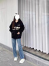 黛芮婷復古藍直筒牛仔褲女春秋新款胖妹妹mm高腰寬松顯瘦梨形身材闊腿褲 藍色 小個子版 M 建議90-100斤 曬單實拍圖