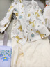 舒貝怡嬰兒衣服內(nèi)衣套裝兒童睡衣寶寶夏空調(diào)服純棉對(duì)開秋衣褲黃色80CM 曬單實(shí)拍圖