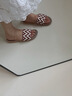 爾山集家用夏天四季亞麻涼拖鞋藤草編女室內(nèi)家居家防滑 波浪一字帶酒紅 35-36 曬單實拍圖
