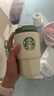 星巴克杯子尾貨雙飲口水杯不銹鋼保溫杯隨手杯美式咖啡杯車(chē)載杯 白綠加小熊掛墜 曬單實(shí)拍圖