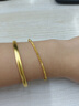 賽菲爾七夕禮物黃金手鐲女款足金古法素圈金鐲子手飾經(jīng)典大氣 約11.28克 56mm 曬單實拍圖