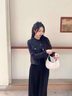 AIGOUGRT長(zhǎng)袖連衣裙女春秋季新款簡(jiǎn)約韓版休閑A字裙馬甲長(zhǎng)裙子兩件套裝 黑色套裝 S 曬單實(shí)拍圖