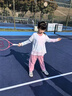 moonkids女童t恤長袖速干衣2025秋季新款兒童假兩件運動上衣瑜珈訓練衣服 【19567幻彩粉+19556粉色】 120 cm 曬單實拍圖
