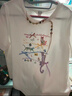 兩三事梵高文藝 喵游記 2025夏季新款串珠裝飾蝴蝶結貼布繡t恤女 米白色 L 曬單實(shí)拍圖