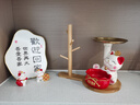 赟婭招財貓鑰匙收納玄關(guān)裝飾品擺件入戶門口鞋柜客廳家居喬遷新居禮品 福袋貓+木架+歡迎回家+兩貓 曬單實拍圖