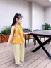 帕皮猴女童超洋氣背心套裝夏季2025新款兒童女寶寶夏裝闊腿褲時(shí)髦兩件套 黃色 90 碼建議1-2歲（身高85左右） 曬單實(shí)拍圖