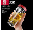 希諾（HEENOOR）摔鋼化玻璃杯茶葉杯子摔不爛的隔熱保溫水杯雙層鵝蛋杯男士茶杯防 鋼本色【弧度杯身雙層加厚 500ml 曬單實(shí)拍圖