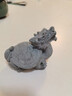 畢方器物（BifongWare）中式龍龜小擺件魚(yú)缸造景陽(yáng)臺假山盆景裝飾青砂石瑞獸玄武桌面茶寵 龍龜【中號】 曬單實(shí)拍圖