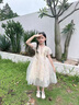 G.DUCKKIDS童裝女童禮服連衣裙夏花童蓬蓬紗兒童公主裙女孩主持人鋼琴演出服 香檳色 140 （建議身高130cm 10-11歲cm 曬單實(shí)拍圖