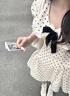 DGOV法式千金風(fēng)蝴蝶結短袖波點(diǎn)連衣裙女裝26夏季新款收腰顯瘦欲短裙子 米白色  S 【80斤-95斤】 曬單實(shí)拍圖