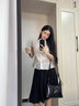 燦圖韓系甜美條紋收腰短袖襯衫女夏季設計感小眾襯衣透氣百搭防曬上衣 淡粉色 M 曬單實(shí)拍圖