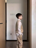 溫格奧（WENGEAO）兒童禮服男童主持人服裝花童西服西裝套裝六一兒童節(jié)演出服王子服 卡其色馬甲+短袖+長褲+領(lǐng)結(jié)+胸花 140cm建議體重56-62斤 曬單實拍圖