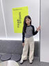 艾卡諾 I.KARNOW女童闊腿褲2025新款兒童秋裝白色牛仔女大童春秋直筒褲子休閑秋季 13143米白 150 曬單實(shí)拍圖