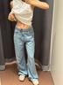 UR2025夏季新款女裝復(fù)古百搭休閑闊腿牛仔長褲UWM850091 淺藍 25 曬單實拍圖