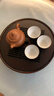 OQB德國竹制圓形茶盤瀝水托盤茶具小茶臺現(xiàn)代簡約功夫?qū)嵞静韬８膳荼P 小號-福到滿圓茶盤(胡桃色) 曬單實拍圖