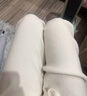 TKSY白色羊毛針織闊腿褲女秋冬加厚窄版直筒褲拖地長褲羊絨氣質(zhì)云朵褲 白色 XS 147-150CM 曬單實(shí)拍圖