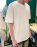 名創(chuàng)優(yōu)品（MINISO）索羅娜涼感t恤男夏季新款圓領正肩7A抗菌防螨親膚短袖 白 L 曬單實拍圖
