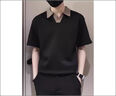 倉(cāng)石一樹(shù)短袖polo衫男士夏季潮牌痞帥寬松休閑2025新款時(shí)尚百搭翻領(lǐng) 黑色 XL 曬單實(shí)拍圖