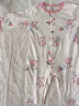 顆粒熊（KELIXIONG）嬰兒連體衣類(lèi)純棉夏季薄款女寶寶衣服爬服無(wú)骨嬰幼兒長(cháng)袖嬰兒衣服 暗香浮動(dòng)白(5A面料) 73cm 曬單實(shí)拍圖