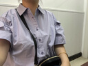 紫涵（ZIHAN）紫涵蝴蝶結(jié)短袖襯衫女夏季甜美減齡單排紐扣純色短款襯衣 清新紫 XL 曬單實拍圖