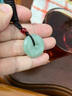 瓏翠福天然老坑油青冰糯種滿(mǎn)豆綠翡翠平安玉扣吊墜玉石項鏈玉墜玉佩珠寶 紅繩款 約直徑25*5mm 曬單實(shí)拍圖