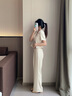 伊婭莎小個(gè)子短款西裝外套女士夏季薄款休閑氣質(zhì)女神范短袖職業(yè)西服套裝 杏色西裝+西褲 M 建議90-100斤 曬單實(shí)拍圖