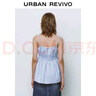 UR2025秋季新款女裝時(shí)尚休閑百搭褶皺收腰吊帶衫UYY250056 天藍 XS 曬單實(shí)拍圖