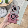 馳佚適用華為Pura80pro手機殼新款p80pro+水鉆磁吸帶支架透明全包鏡頭p80ultra硅膠防摔保護套高級感女 【鈦金藍+閃粉卡】磁吸隱形支架點鉆硅膠軟殼 華為Pura 70 Ultra 曬單實拍圖