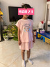 巴帝巴帝夏季嬰幼兒女童寶寶套裝短袖t恤短裙子套裝 粉色 冰塊企鵝 130 曬單實(shí)拍圖