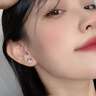 中國黃金四葉草鉆石耳釘女生七夕情人節(jié)禮物送女友老婆生日高級感實用走心 鉆石四葉草銀耳釘 曬單實拍圖