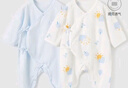童泰（TONGTAI）嬰兒連體衣夏季新生兒衣服寶寶家居內(nèi)衣蝴蝶衣2件裝 藍(lán)色66cm 曬單實(shí)拍圖
