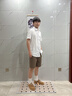 杉杉透氣竹纖維短袖男裝襯衫上衣夏季薄款商務休閑正裝純色工裝 白色 短袖 44 (185/108A) 曬單實拍圖