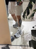 牧唯美式刺繡休閑短褲男2025夏季新款潮流運動五分褲寬松闊腿百搭褲子 白灰色 XL [建議135-150斤] 曬單實拍圖