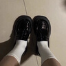 霍蜻厚底樂(lè)福鞋女2025春夏季新款英倫風(fēng)百搭JK配裙子小皮鞋女增高單鞋 黑色【亮光】 37 (235mm) 曬單實(shí)拍圖