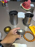捷蜂純鈦旅行茶具快客杯戶外露營便攜鷹嘴泡茶器套裝冰花雙層防燙超輕 純鈦（一壺四杯一茶罐）+便攜包 曬單實拍圖