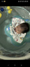 自游寶貝 SWIMMING BABY嬰兒游泳圈脖圈新生兒寶寶頸圈雙氣囊防翻充氣泳圈兒童防嗆救生圈 花瓣款藍(lán)色M碼(1-4個(gè)月 7-15斤) 曬單實(shí)拍圖