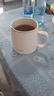 CLITON陶瓷馬克杯大容量帶勺蓋咖啡杯牛奶杯早餐杯辦公杯茶杯白色350ml 曬單實拍圖