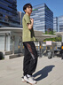 牧唯美式復(fù)古工裝長(zhǎng)褲男春夏新款冰絲痞帥休閑束腳九分褲運(yùn)動(dòng)速干褲子 黑色 XL *[建議125-140斤] 曬單實(shí)拍圖